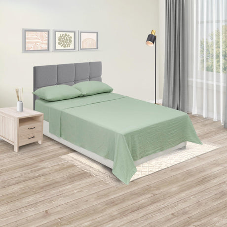 Juego de Sábanas Cotton Sense Fondo Entero Verde Para Cama Sencilla 100 X 190 Cm - SABANAS | Bylmo