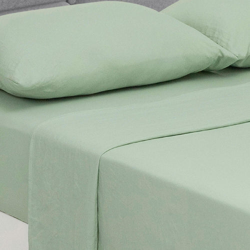 Juego De Sábanas Cotton Sense Fondo Entero Verde Para Cama Sencilla 100 X 190 Cm