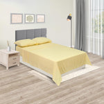 Juego De Sábanas Cotton Sense Fondo Entero Amarillo Para Cama Semidoble 120 X 190 Cm