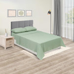 Juego De Sábanas Cotton Sense Fondo Entero Verde Para Cama Semidoble 120 X 190 Cm