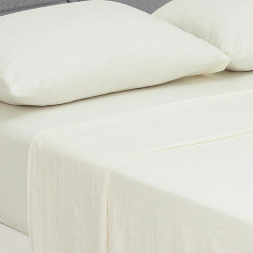 Juego De Sábanas Cotton Sense Fondo Entero Beige Para Cama Semidoble 120 X 190 Cm