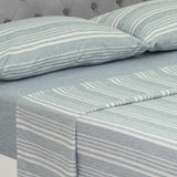 Juego de Sábanas Equilibrio Fondo Entero Gris y Azul Para Cama Doble 140 X 190 Cm - SABANAS | Bylmo