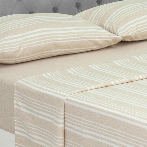 Juego De Sábanas Equilibrio Fondo Entero Beige Para Cama Doble 140 X 190 Cm