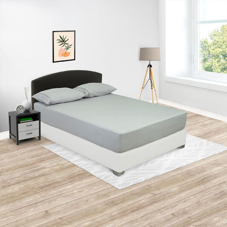Sábana Ajustable Basic Fondo Entero Gris Claro Para Cama Doble 140 X 190 Cm - SABANAS | Bylmo