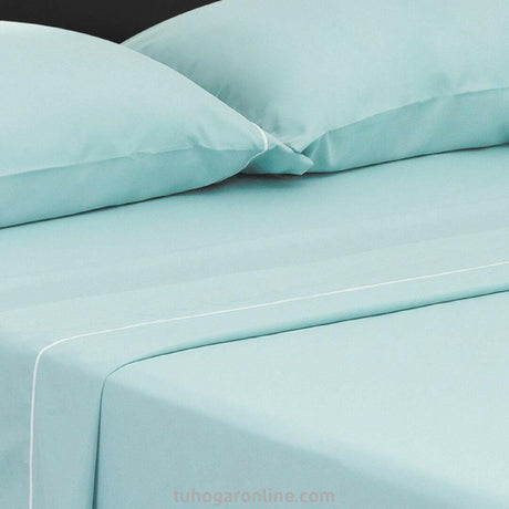 Juego de Sábanas Basic Fondo Entero Aguamarina Para Cama Sencilla 100 X 190 Cm - SABANAS | Bylmo