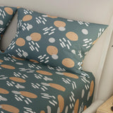 Juego de Sábanas Style Círculos Verde Oscuro Para Cama Doble 140 X 190 Cm - SABANAS | Bylmo