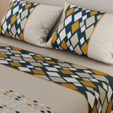 Sábana Ajustable Rombos Gris Claro Para Cama Doble 140 X 190 Cm - SABANAS | Bylmo