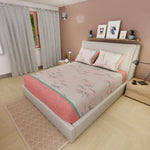 Sábana Ajustable Mariposas Blanco Y Rosado Para Cama Doble 140 X 190 Cm