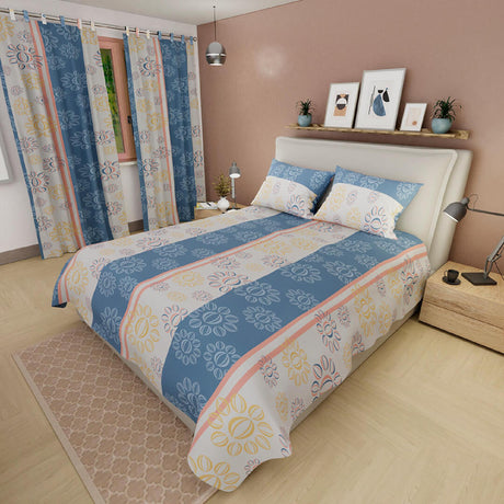 Juego de Sábanas Flores Lila y Blanco Para Cama Doble 140 X 190 Cm - SABANAS | Bylmo