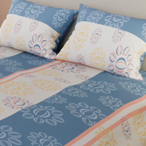 Juego De Sábanas Flores Lila Y Blanco Para Cama Doble 140 X 190 Cm