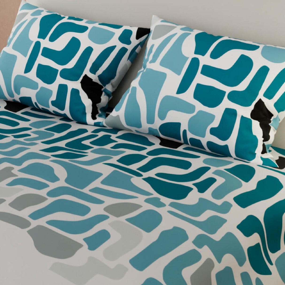 Juego de Sábanas Piedras Blanco Para Cama Queen 160 X 190 Cm - SABANAS | Bylmo