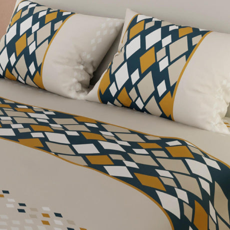 Juego de Sábanas Rombos Gris Claro Para Cama Queen 160 X 190 Cm - SABANAS | Bylmo