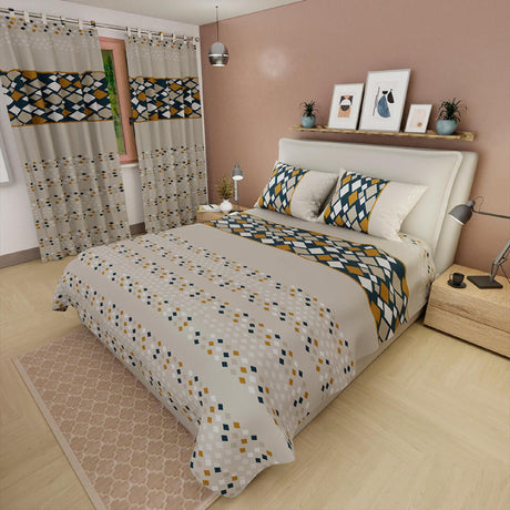 Juego de Sábanas Rombos Gris Claro Para cama Sencilla 100 X 190 Cm - SABANAS | Bylmo