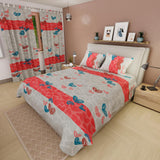 Juego de Sábanas Corazones Gris y Rojo Para cama Sencilla 100 X 190 Cm - SABANAS | Bylmo