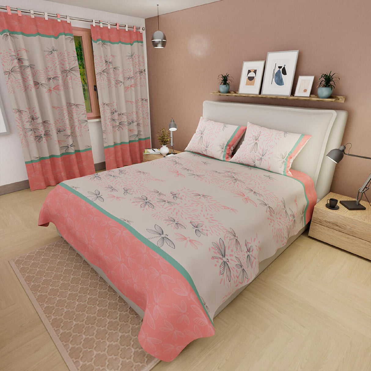 Juego de Sábanas Mariposas Blanco y Rosado Para cama Sencilla 100 X 190 Cm - SABANAS | Bylmo