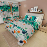 Juego de Sábanas Círculos Verde Aguamarina y Blanco Para cama Sencilla 100 X 190 Cm - SABANAS | Bylmo