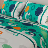 Juego de Sábanas Círculos Verde Aguamarina y Blanco Para cama Sencilla 100 X 190 Cm - SABANAS | Bylmo