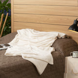 Cobija Térmica Flannel Fleece Beige Claro 115x160cm Fondo Entero Ultrasuave - COBIJAS Y MANTAS | Bylmo