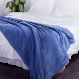 Cobija Térmica Flannel Fleece Azul 260x230cm Fondo Entero Ultrasuave - COBIJAS Y MANTAS | Bylmo