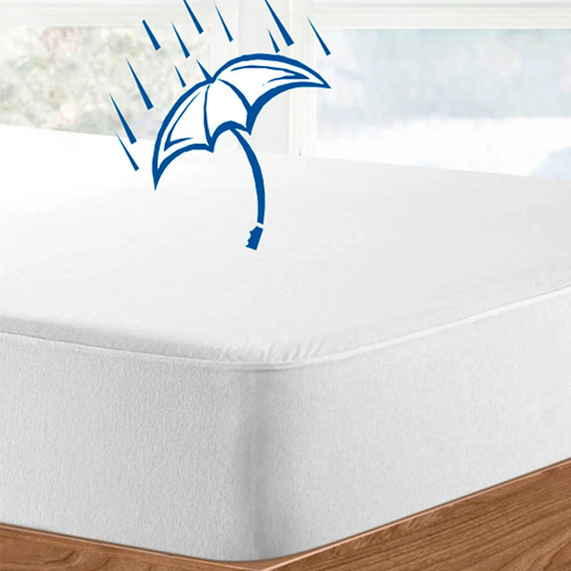 Protector De Colchón Impermeable Punto Blanco Para Cama Doble 140 X 190 Cm