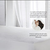 Protector de Colchón Impermeable Bambu Rizo Blanco Para Cama Semidoble 120 X 190 Cm - PROTECTORES DE COLCHON | Bylmo