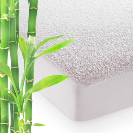 Protector de Colchón Impermeable Bambu Rizo Blanco Para Cama Queen 160 X 190 Cm - PROTECTORES DE COLCHON | Bylmo