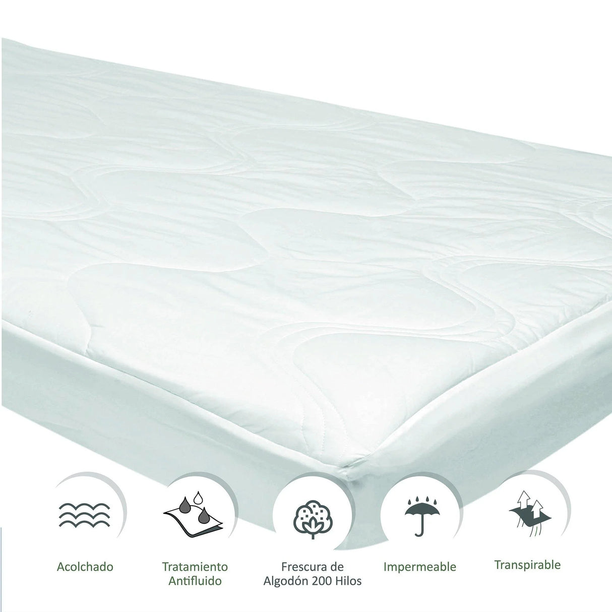 Protector de Colchón Impermeable 200H Blanco Para Cama King 200 X 200 Cm - PROTECTORES DE COLCHON | Bylmo