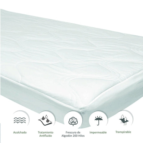 Protector de Colchón Impermeable 200H Blanco Para Cama King 200 X 200 Cm - PROTECTORES DE COLCHON | Bylmo