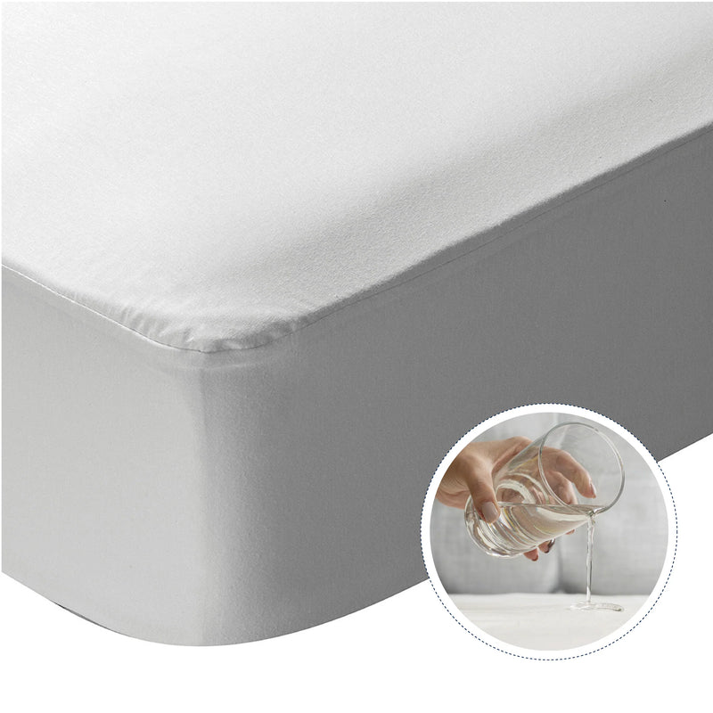 Protector De Colchón Impermeable Jersey Blanco Para Cama Sencilla 100 X 190 Cm