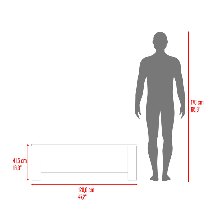 Mesa De Centro Cecil Fresno Europeo Y Wengue 120x41.5cm Rectangular