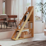 Biblioteca Escalera Lorain Fresno Europeo 105x151cm Con Cuatro Compartimientos - BIBLIOTECAS Y ESTANTERIAS | Bylmo