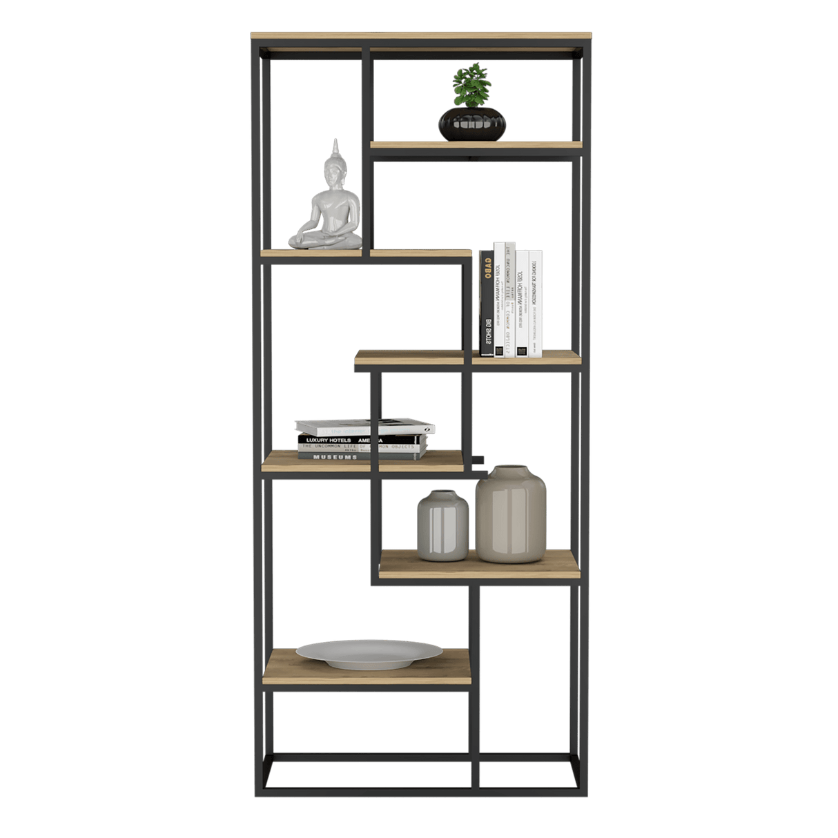 Estantería Architects Macadamia 80x182.9cm Con Seis Compartimientos - BIBLIOTECAS Y ESTANTERIAS | Bylmo