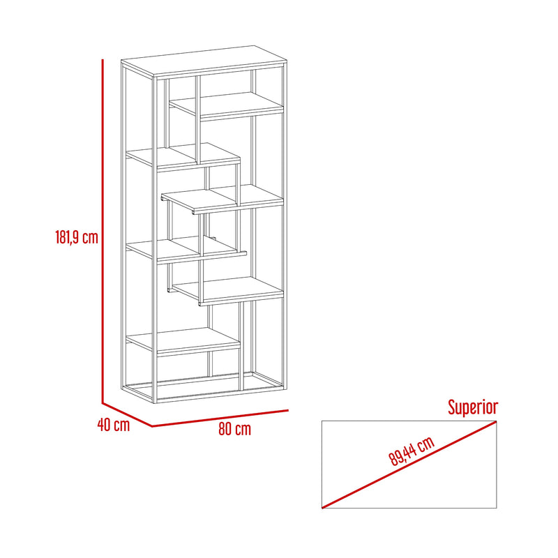 Estantería Architects Macadamia 80x182.9cm Con Seis Compartimientos