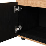 Mesa de Noche Barilo Fresno Europeo y Wengue 45x55cm Con Patas - MESAS DE NOCHE | Bylmo