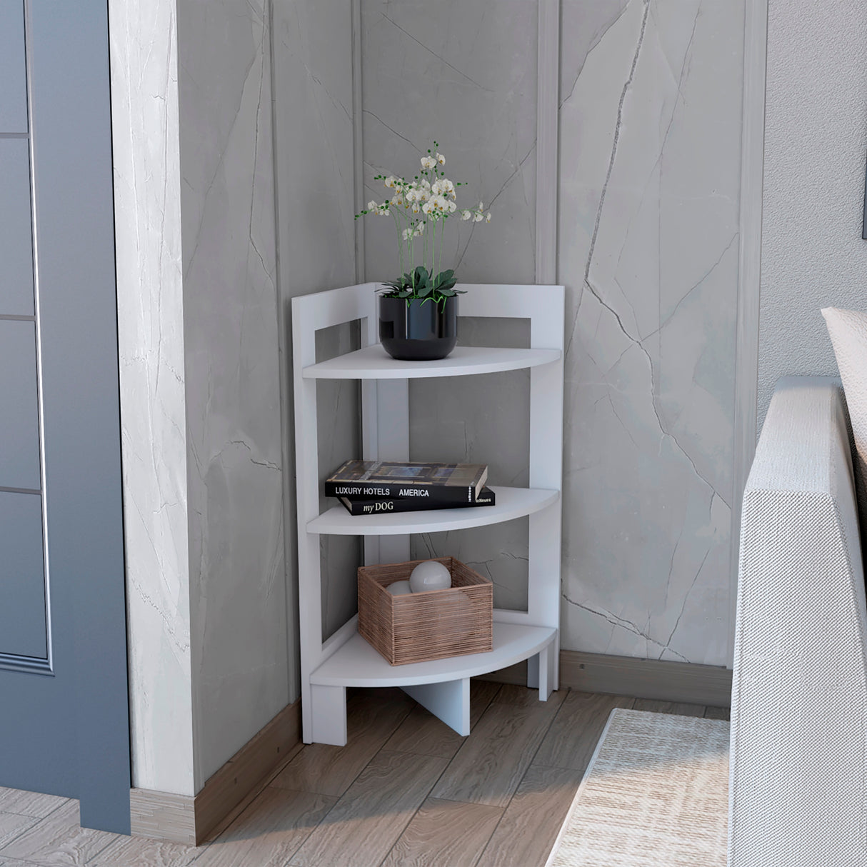 Mesa Auxiliar Riga Blanco 39x80cm Esquinero y Rectangular - MESAS AUXILIARES | Bylmo