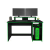 Escritorio Gamer Huni Wengue Y Verde 136x90.5cm Sin Cajones