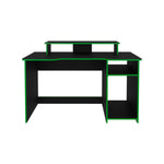 Escritorio Gamer Huni Wengue Y Verde 136x90.5cm Sin Cajones