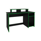 Escritorio Gamer Huni Wengue y Verde 136x90.5cm Sin Cajones - ESCRITORIOS | Bylmo