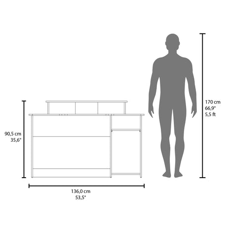 Escritorio Gamer Huni Wengue y Verde 136x90.5cm Sin Cajones - ESCRITORIOS | Bylmo
