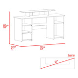 Escritorio Gamer Keria Wengue y Rojo 157.1x88.5cm Sin Cajones - ESCRITORIOS | Bylmo