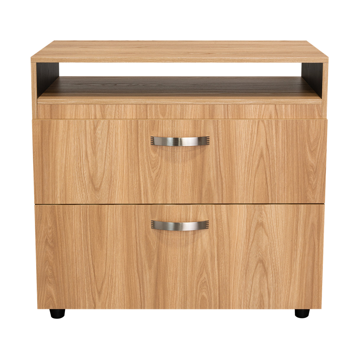 Cajonera Barilo Fresno Europeo y Wengue 80x76cm De Tres Hileras Con Patas - CAJONERAS Y COMODAS | Bylmo