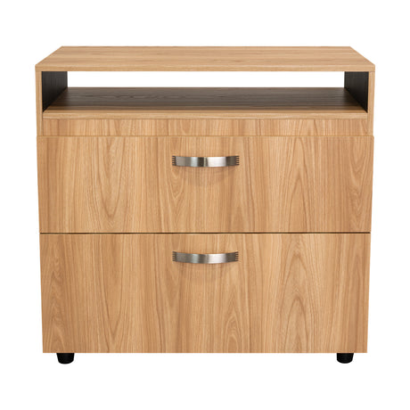 Cajonera Barilo Fresno Europeo y Wengue 80x76cm De Tres Hileras Con Patas - CAJONERAS Y COMODAS | Bylmo