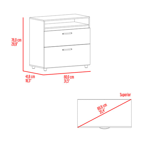 Cajonera Barilo Fresno Europeo y Wengue 80x76cm De Tres Hileras Con Patas - CAJONERAS Y COMODAS | Bylmo