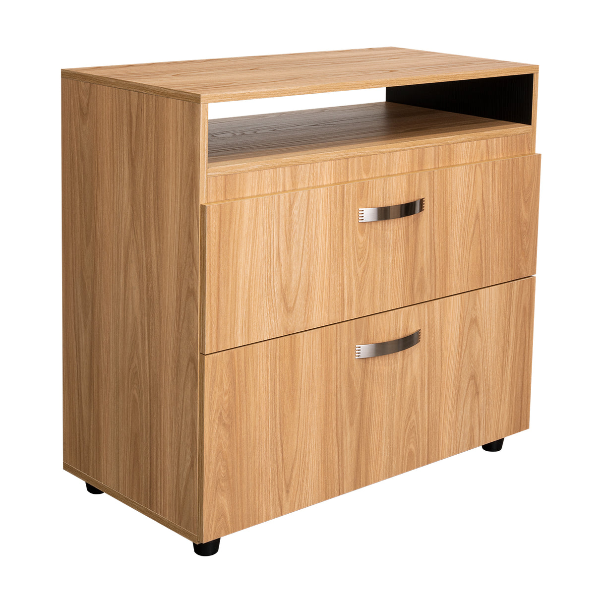 Cajonera Barilo Fresno Europeo y Wengue 80x76cm De Tres Hileras Con Patas - CAJONERAS Y COMODAS | Bylmo