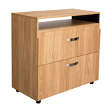 Cajonera Barilo Fresno Europeo y Wengue 80x76cm De Tres Hileras Con Patas - CAJONERAS Y COMODAS | Bylmo