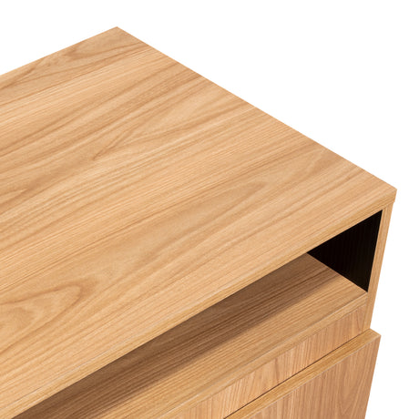 Cajonera Barilo Fresno Europeo y Wengue 80x76cm De Tres Hileras Con Patas - CAJONERAS Y COMODAS | Bylmo