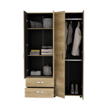 Closet Ankora Fresno Europeo y Wengue 120x180cm Con Dos Cajones y Dos Entrepaños - CLOSETS | Bylmo