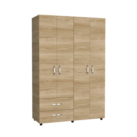 Closet Ankora Fresno Europeo y Wengue 120x180cm Con Dos Cajones y Dos Entrepaños - CLOSETS | Bylmo