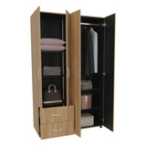 Closet Barilo Fresno Europeo y Wengue 120x200cm Con Dos Cajones y Cuatro Entrepaños - CLOSETS | Bylmo