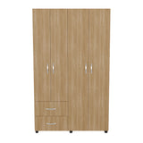 Closet Barilo Fresno Europeo y Wengue 120x200cm Con Dos Cajones y Cuatro Entrepaños - CLOSETS | Bylmo